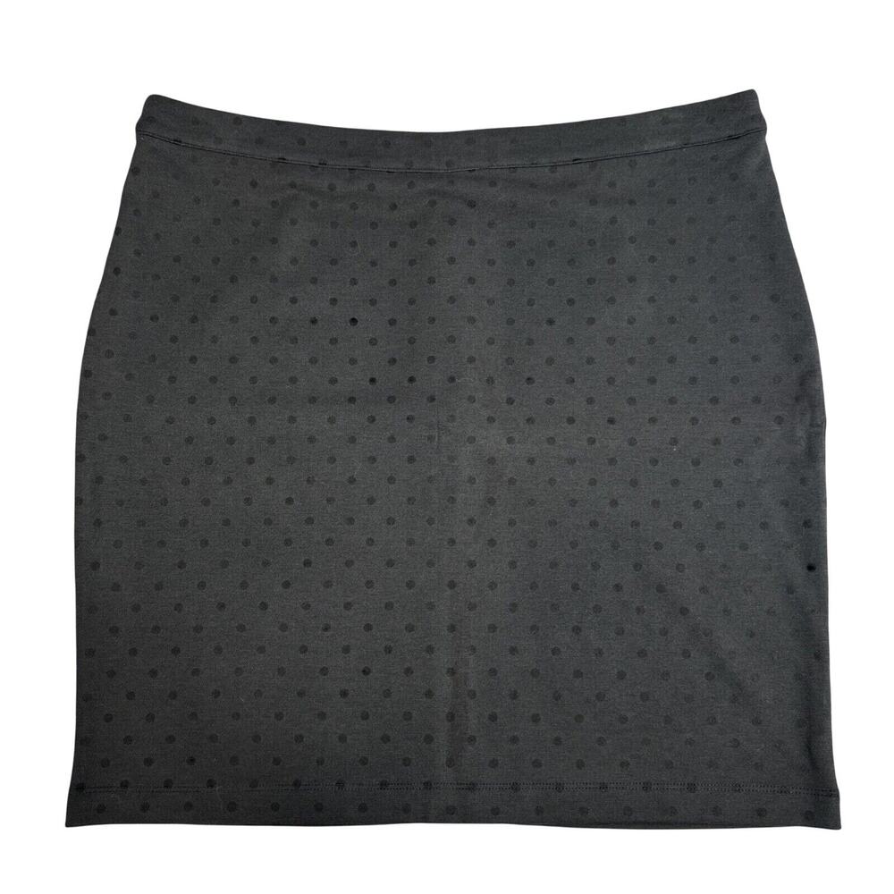 Ann Taylor Loft Petites Womens Black Polkadot Skirt size 14P